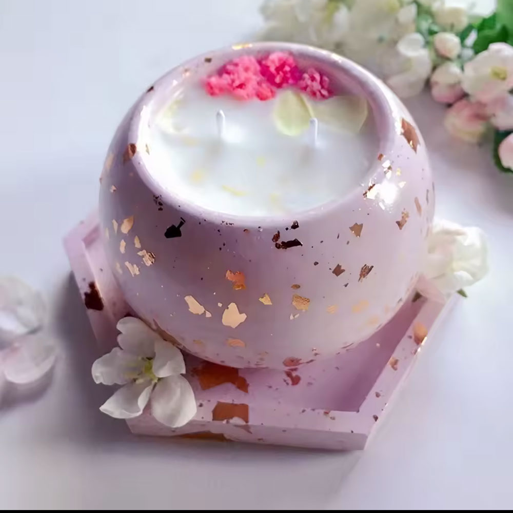 Silicone Mold Round Candle Hol - огляд і ціна Echeveria Succulent
